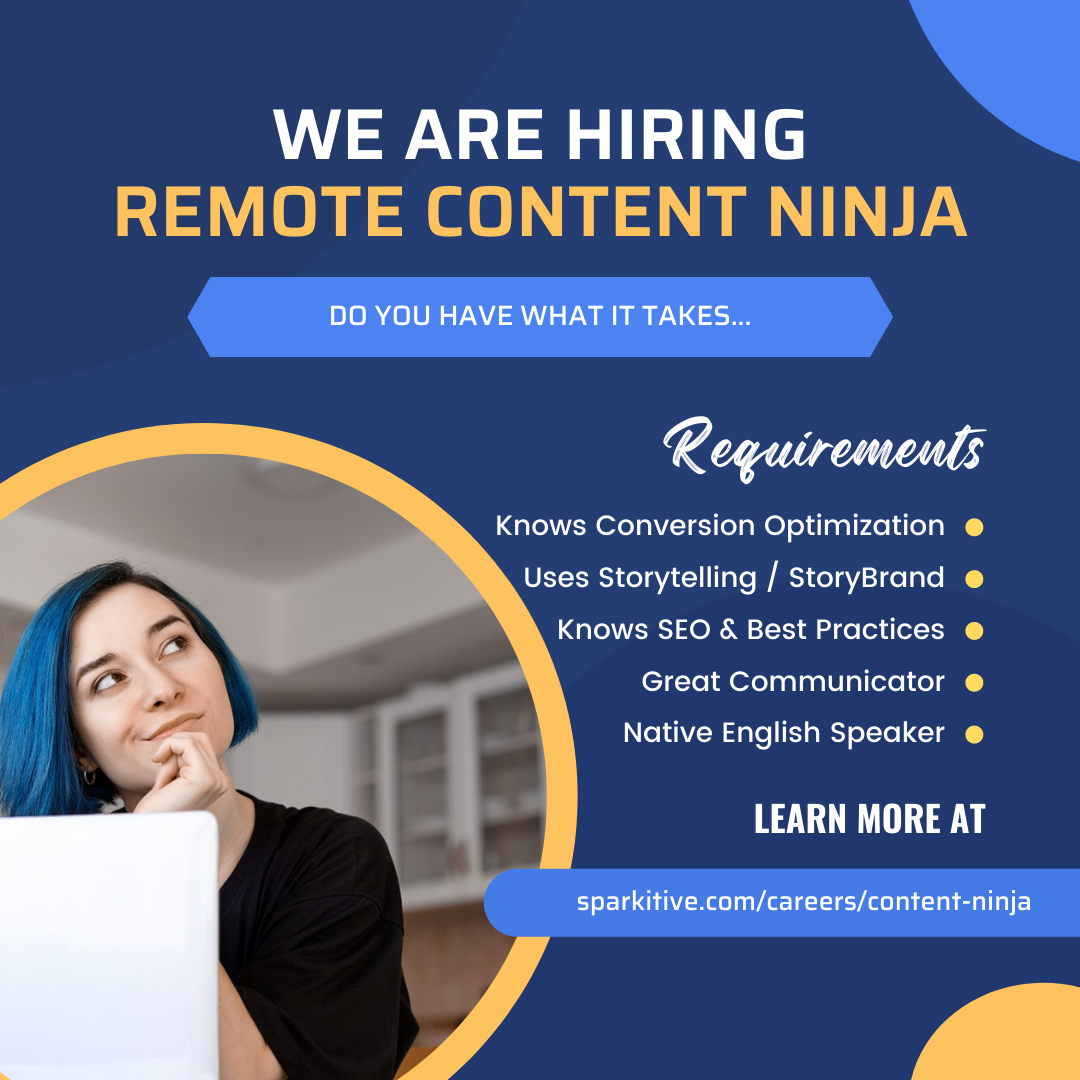 Now Hiring Remote Content Ninjas Sparkitive